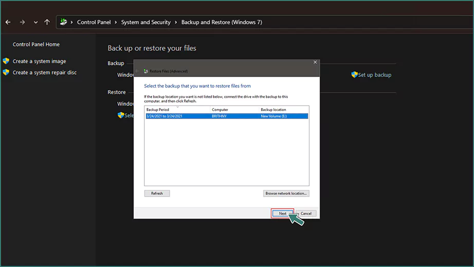 Choose the External Storage