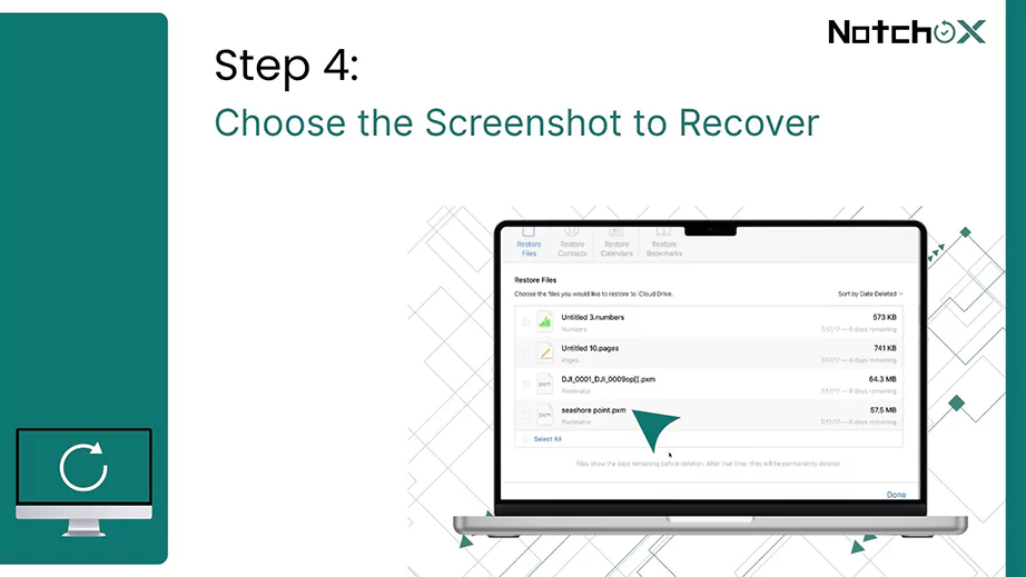 Choose the Screenshot to Recover
