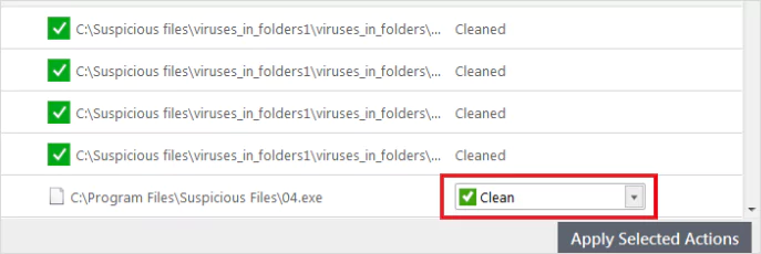 Clean infected item
