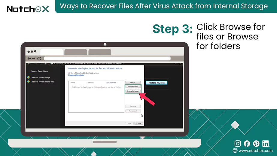 Click Browse for files or Browse for folders