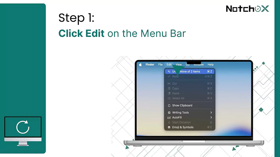 Click Edit on the Menu Bar