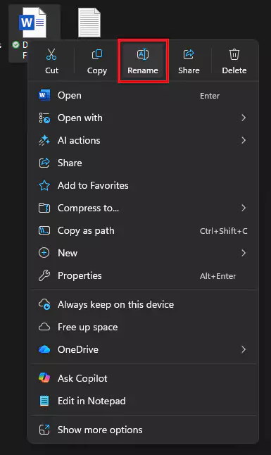 Click Rename icon