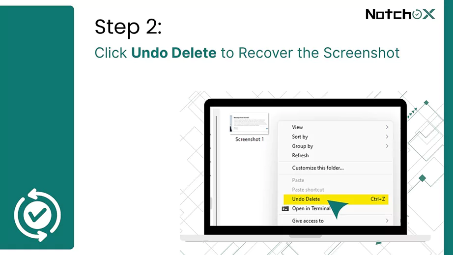 Click Undo Delete to Recover the Screenshot