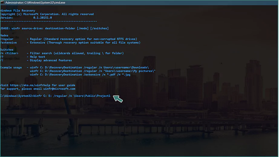 Enter prompt in command line interface
