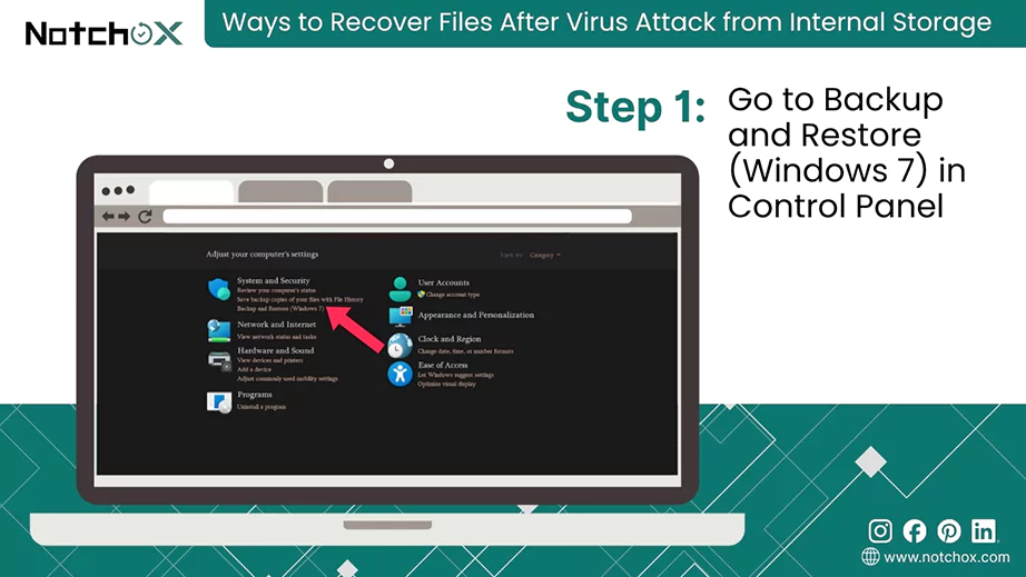 Go to Backup and Restore Windows 7 in Control Panel