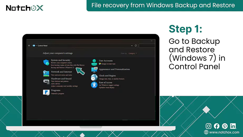 Go to Backup and Restore Windows7 in Control Panel