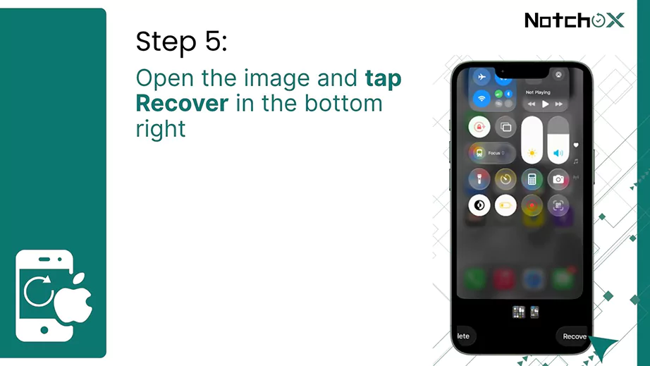 Open the image and tap Recover