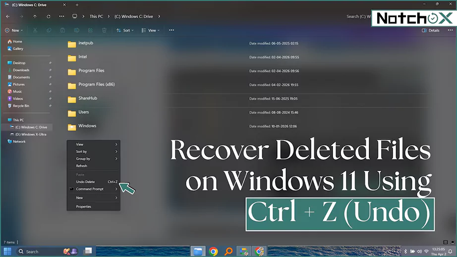 Recover Deleted Files on Windows 11 Using Ctrl plus Z Undo