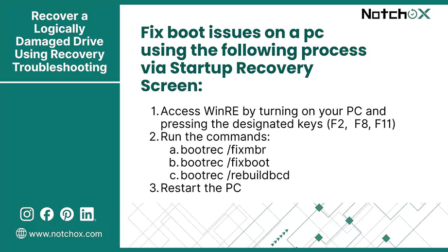 Recover a Logically Damaged Drive Using Recovery Troubleshooting