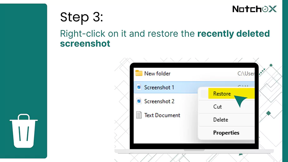 Restore the Recently Deleted Screenshot