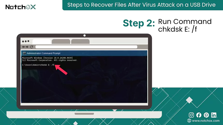 Run Command chkdsk E f