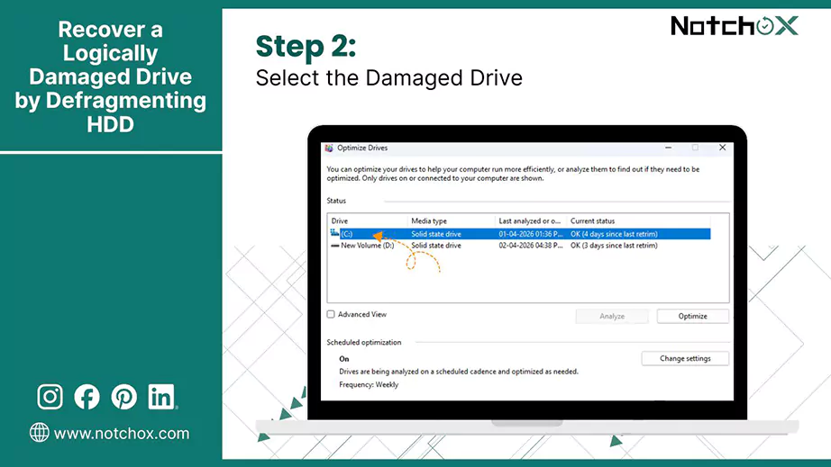 Select the Damaged Drive