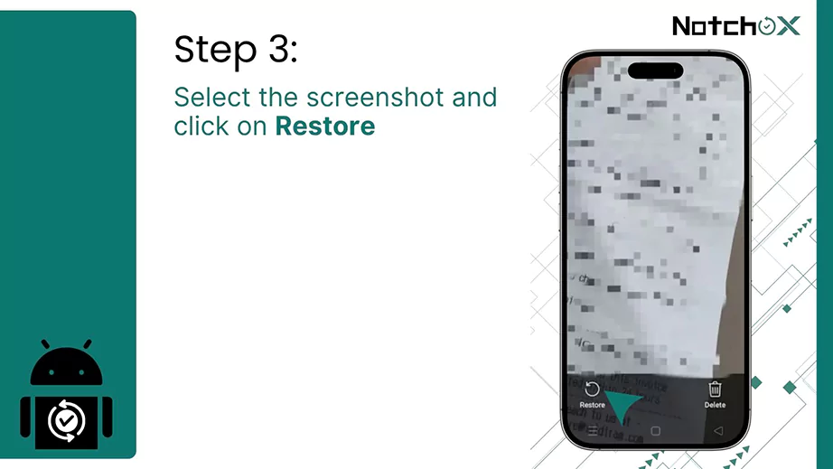 Tap Restore option
