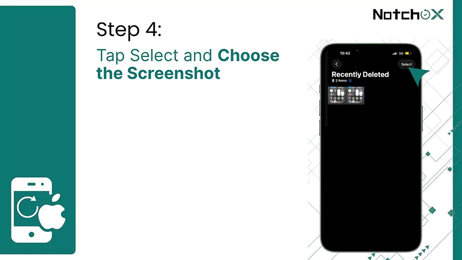 Tap Select and Choose the Screenshot