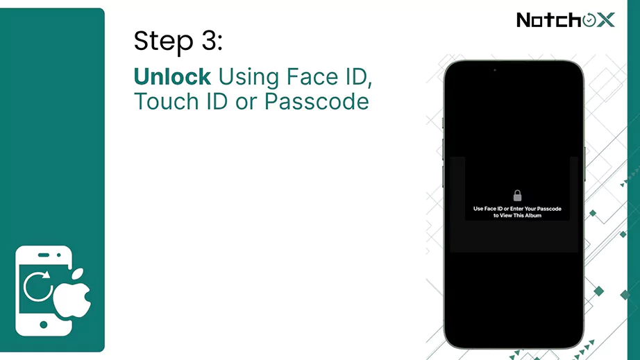 Unlock Using Face ID Touch ID or Passcode