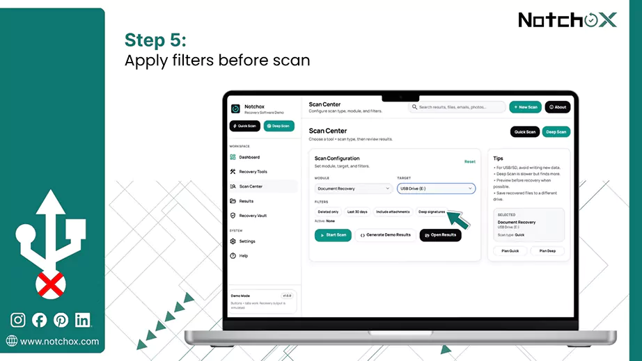 Apply filters before scan
