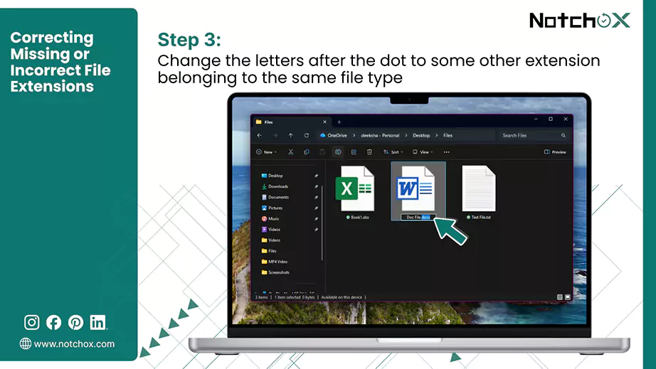 Change the file extension
