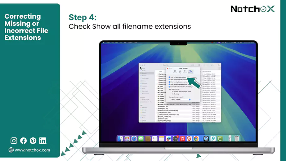 Check Show all filename extensions