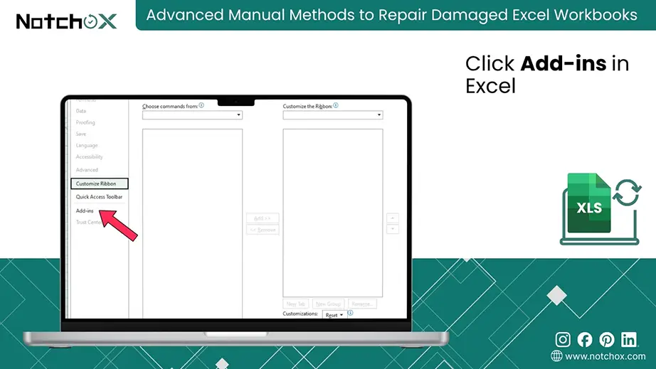 Click Add-ins in Excel
