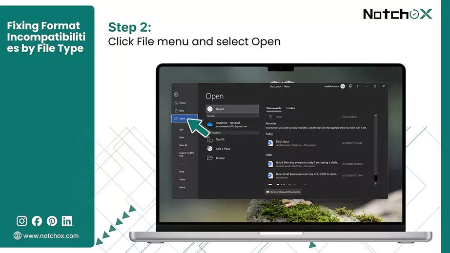 Click File menu and select Open