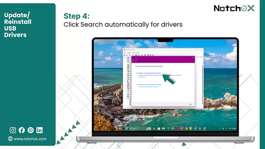 Click Search automatically for drivers