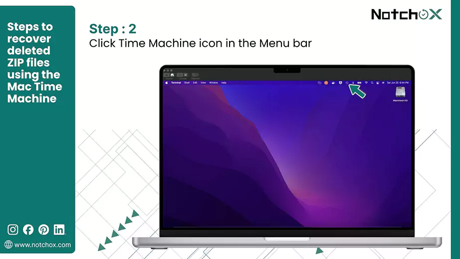 Click Time Machine icon in the Menu bar