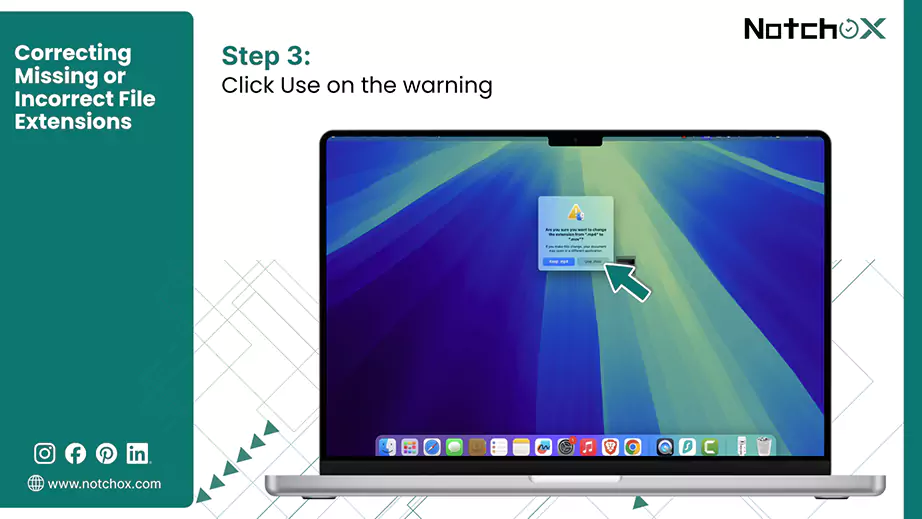 Click Use on the warning