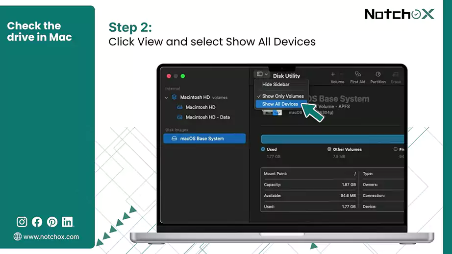 Click View and select Show All Devices