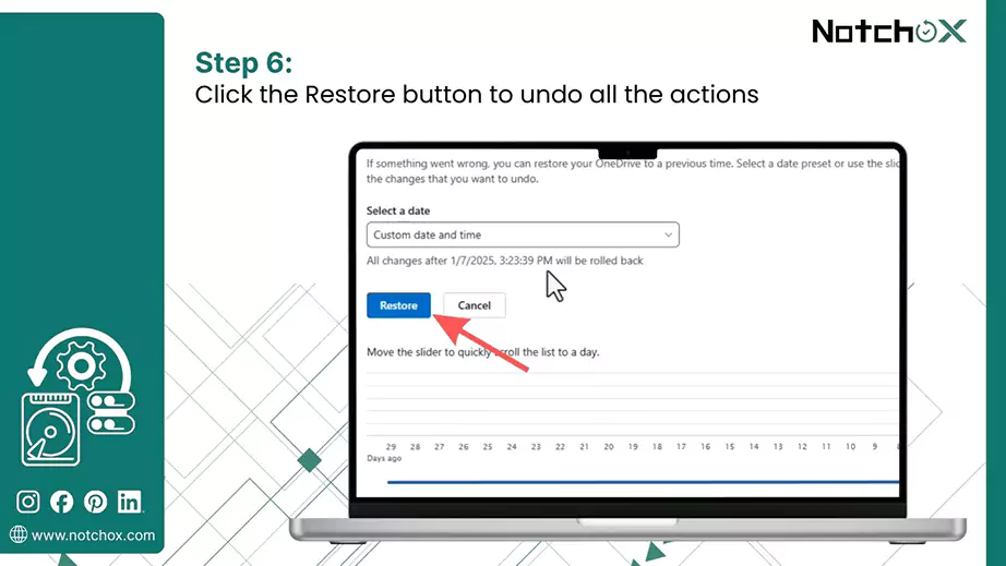Click the Restore button to undo all the actions