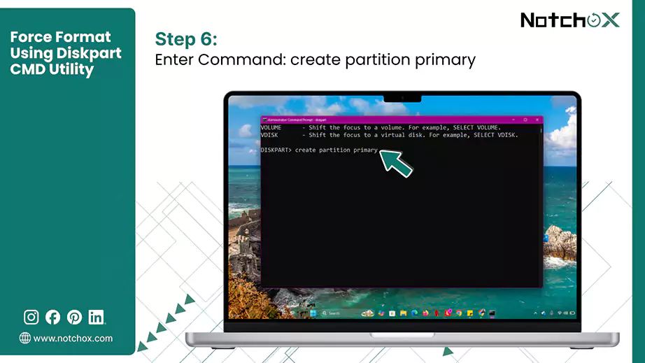 Command to create a primary partition