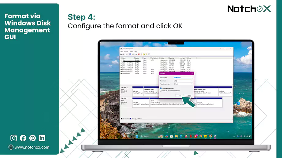 Configure the format and click OK