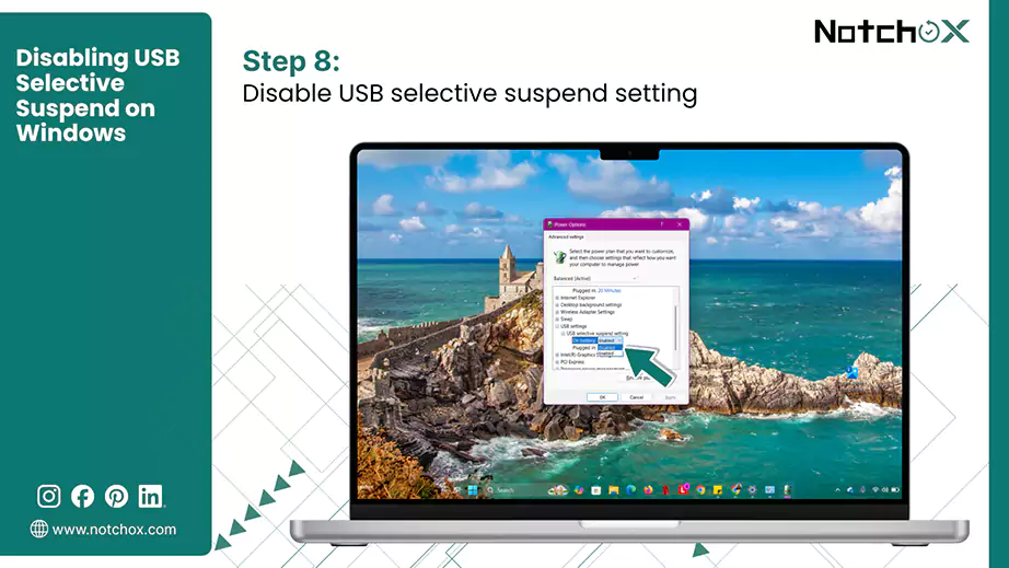 Disable USB selective suspend setting
