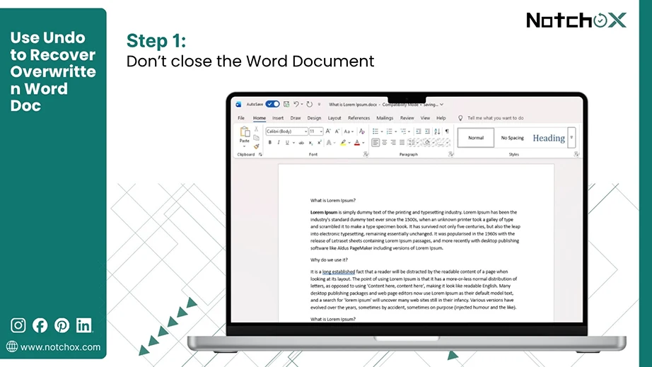 Don’t close the Word Document