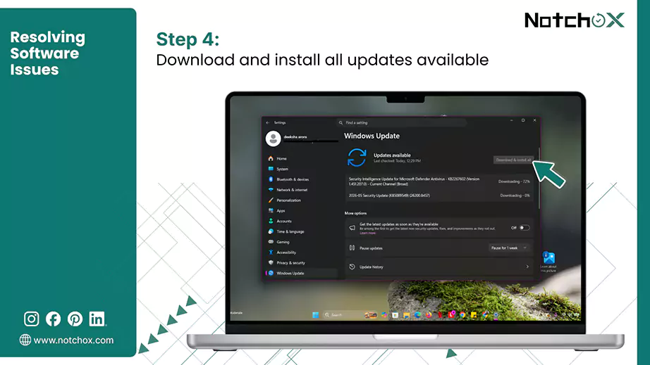 Download and install all updates available