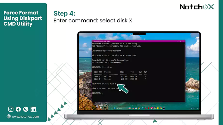Enter command to select a disk