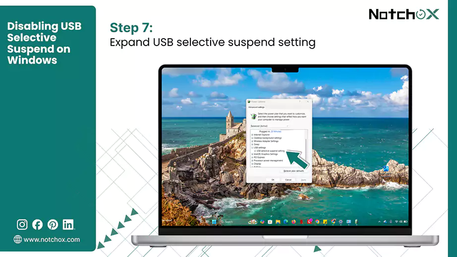 Expand USB selective suspend setting