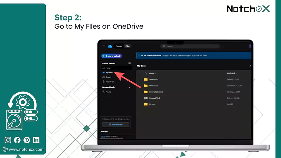 Go to My FIles on OneDrive
