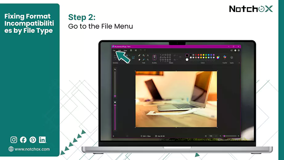Go to the File Menu