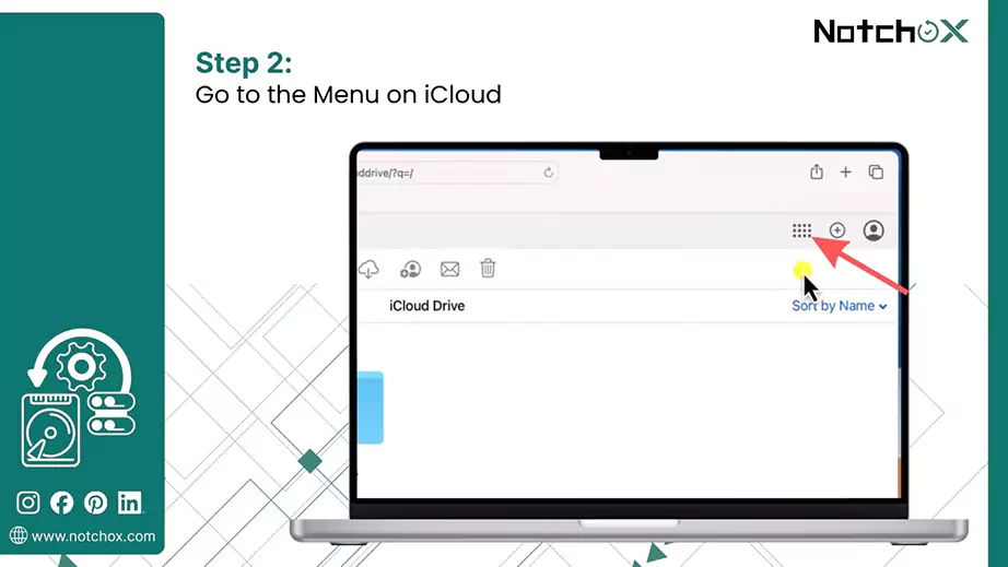 Go to the Menu on iCloud