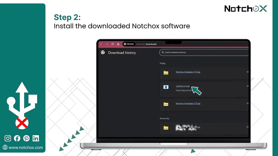 Install the downloaded Notchox software