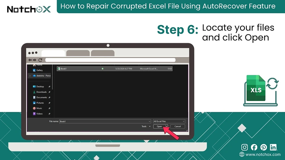 Locate your files and click Open