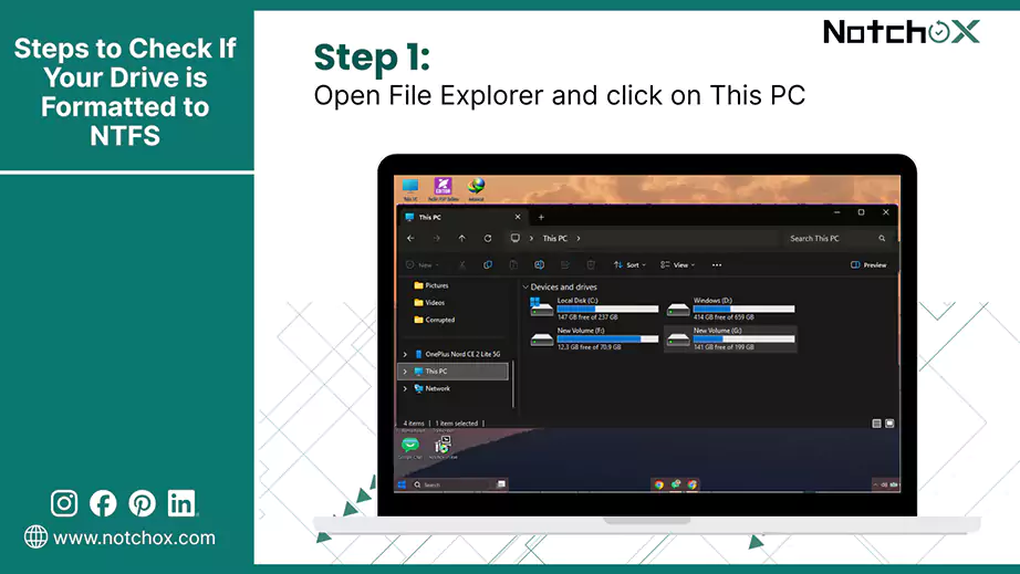 Open File Explorer and click on This PC
