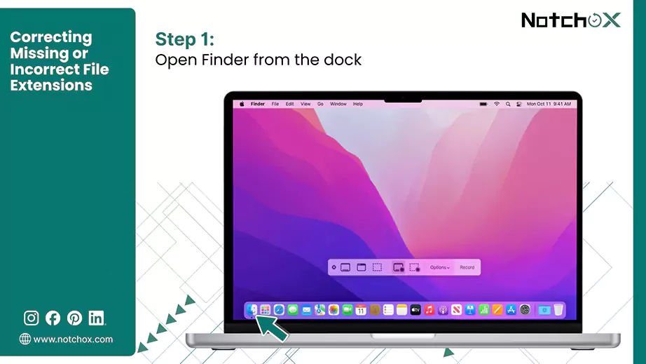 Open Finder from the dock