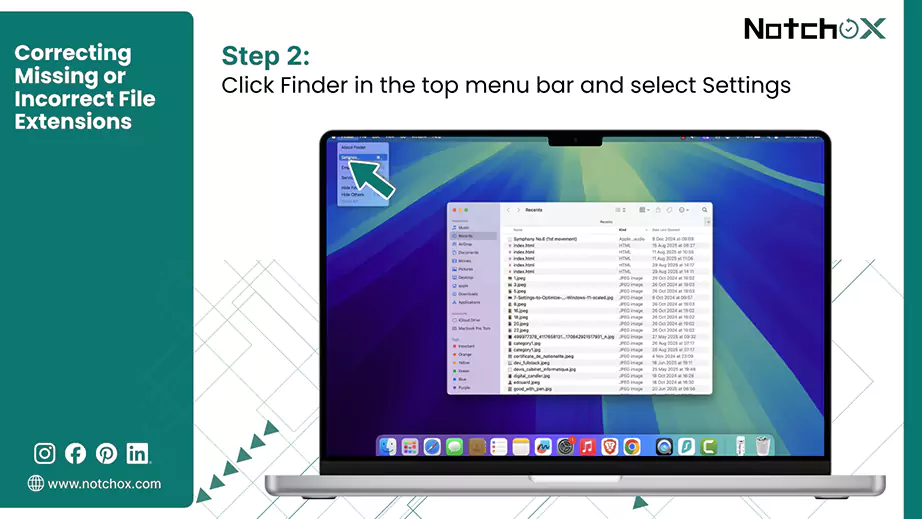 Open Finder settings