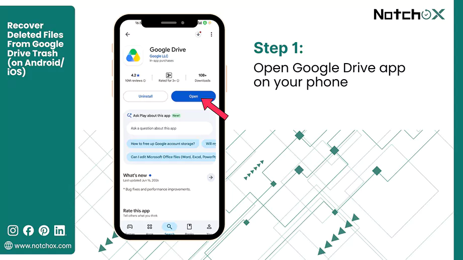 Open Google Drive app on your phone
