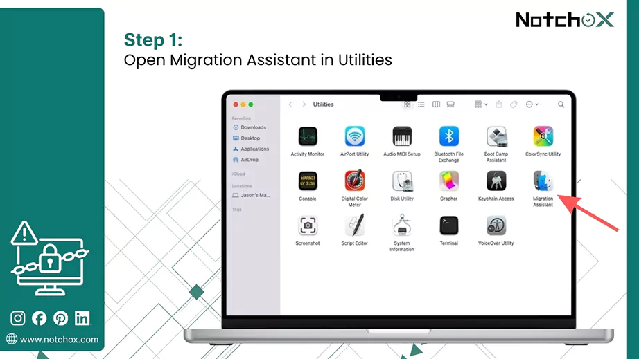 Open Migration Assistant in Utilities