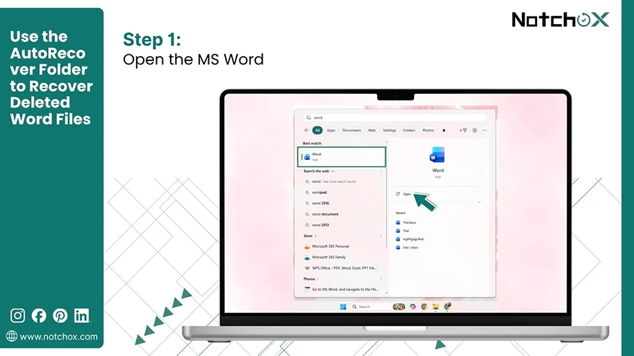 Open the MS Word