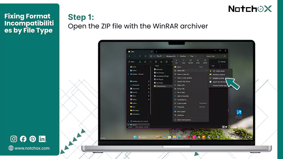 Open the ZIP file with the WinRAR archiver