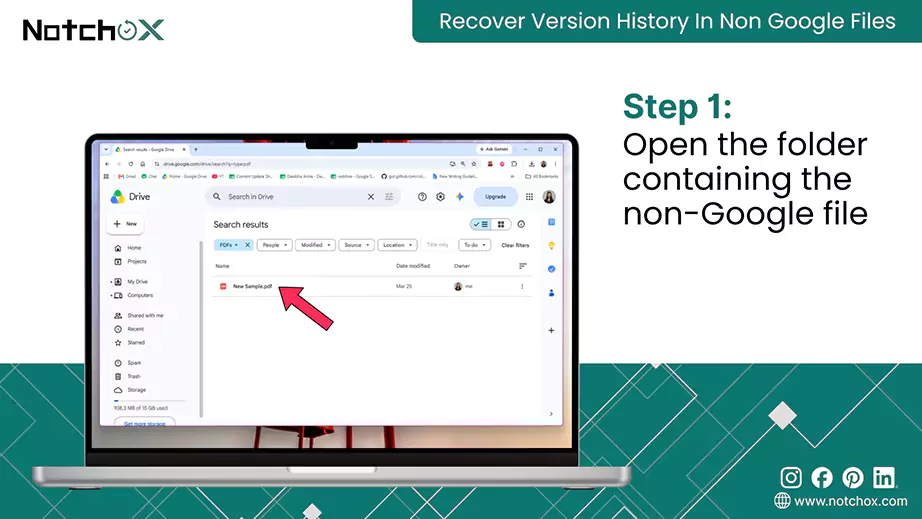 Open the folder containing the non Google files