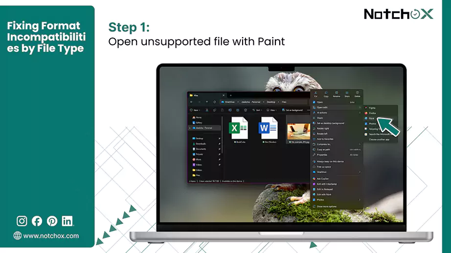 Open unsupported file with Paint